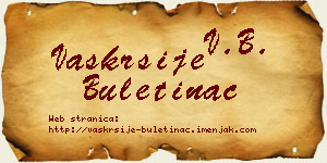 Vaskrsije Buletinac vizit kartica